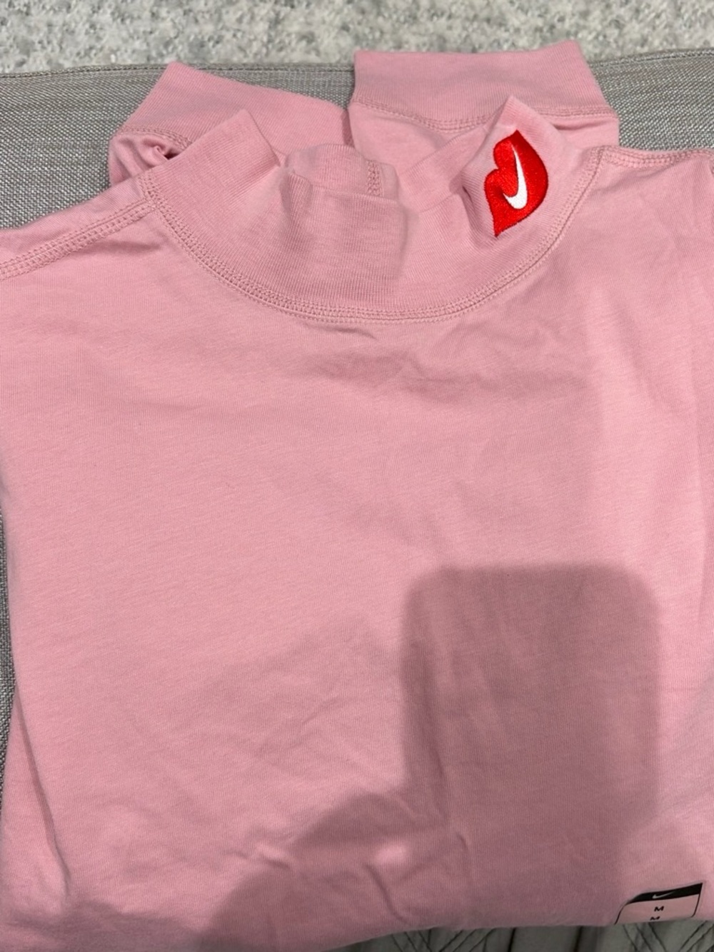 Nike Pink Long Sleeve Top with Red Lip Accent